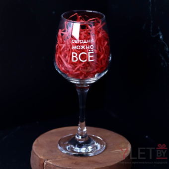 Бокал для вина Oh vine! "Сегодня  можно все", 400мл