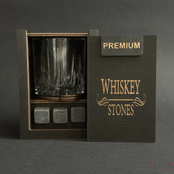Набор для виски Premium «Whiskey Stones» (cтакан + 3 камня)