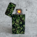 USB зажигалка камуфляж зеленая, спираль, ультратонкая