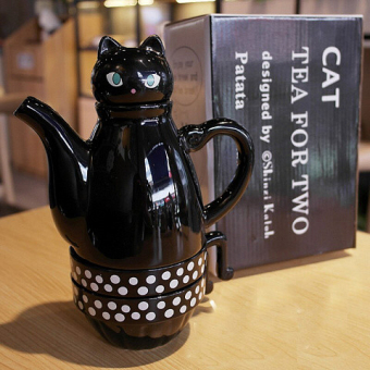 Заварник с чашками Кошка