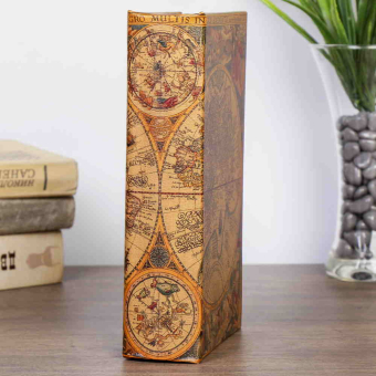 Сейф книга кожа Старинные карты мира 17х11х5 см