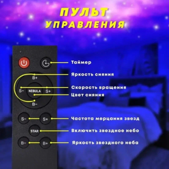 Ночник проектор звездного неба Космонавт W1 с пультом ДУ