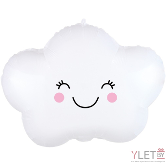 Шар (19''/48 см) Фигура, Счастливое облако, Белый