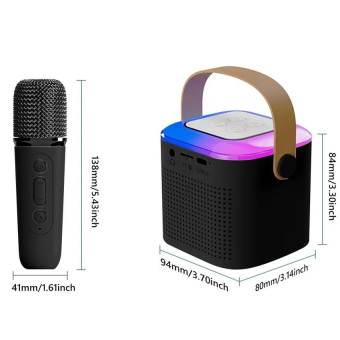 Портативная колонка караоке с микрофоном Черная