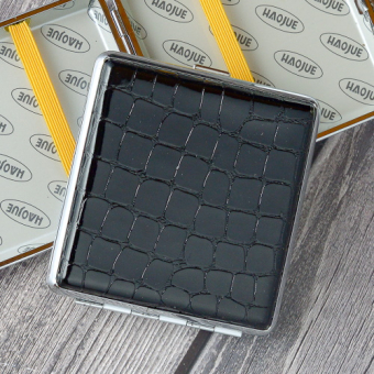 Портсигар под кожу с резинкой HG-604 в ассортименте