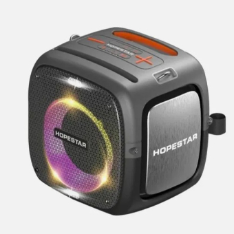 Портативная колонка Hopestar Powerful Party one 80W с двумя микрофонами Серая