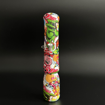 Бонг 30 см Комиксы WP-009, стекло+силикон