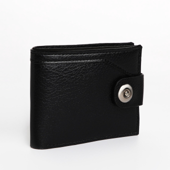 Портмоне мужское "Шик" на магните, отдел для купюр, для карт, для монет, цвет чёрный
