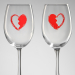 Бокалы для вина парные «Сердце», 360 мл Бокалы для вина парные «Сердце», 360 мл