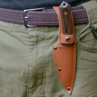 Нож фиксированный в чехле c деревянной ручкой M40