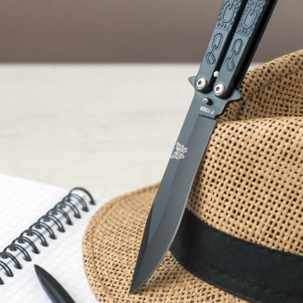 Нож складной Бабочка черный Цепь