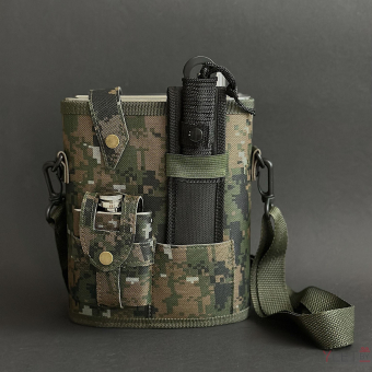 Набор походный 4 предмета камуфляж (фляжка 1,4 литра, фляжка 120 мл, нож, ремень для переноски)