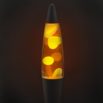 Лава лампа в черном корпусе 35 см Желтая