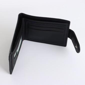 Портмоне мужское "Стиль" на кнопке, цвет чёрный