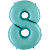 Шар (40"/102 см) Цифра, 8, Пастель голубой