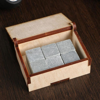 Камни для виски Любимому мужчине, в шкатулке, 6 шт.