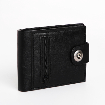 Портмоне мужское "Optima" на магните, отдел для купюр, для карт, для монет, цвет чёрный