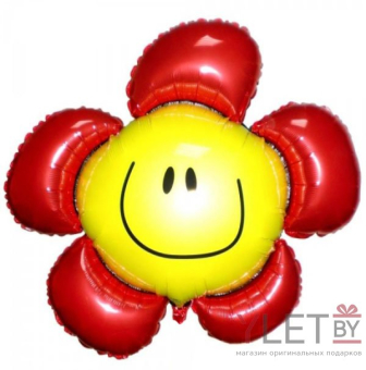 Шар (41''/104 см) Фигура, Солнечная улыбка, Цветок красный