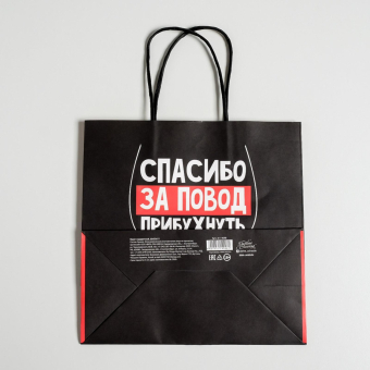 Пакет подарочный Повод прибухнуть, 22 х 22 х 11 см