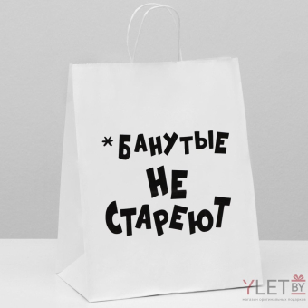 Пакет подарочный Не стареют 24 х 10.5 х 32 см