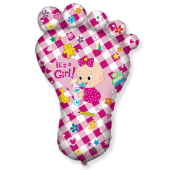 Шар (35''/89 см) Фигура, Ножка малышки, Розовый