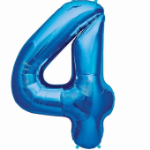 Шар (40''/102 см) Цифра, 4, Синий