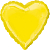 Шар (18"/46 см) Сердце, Желтый матовый