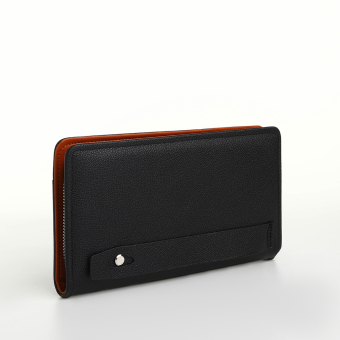 Портмоне-клатч мужской "Капитал" на молнии, с ручкой, наружный карман, цвет чёрный