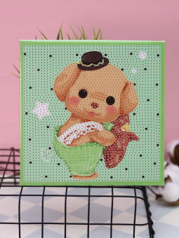 Алмазная мозаика на подрамнике "Милый мишка", 20*20 см