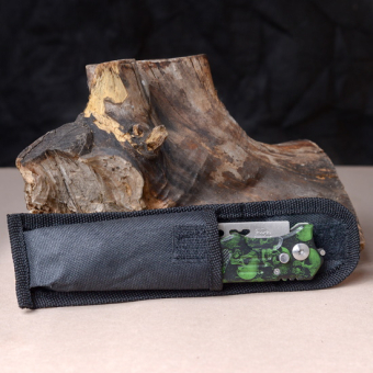 Нож складной зеленый Черепа