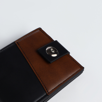 Портмоне мужское "Ультра" на магните, отдел для карт, монет, цвет чёрный/коричневый