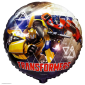 Шар (18''/46 см) Круг, Трансформеры, Бамблби и Оптимус Прайм