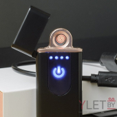 USB Зажигалка Lighter сенсорная полуокруглый экран Черная
