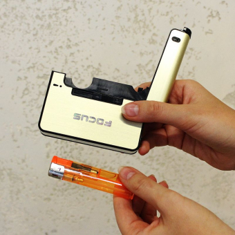 Портсигар + зажигалка Focus (золото)