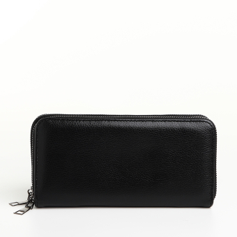 Портмоне-клатч мужской "Премиум" на молнии, цвет чёрный