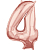 Шар (40''/102 см) Цифра, 4, Розовое Золото