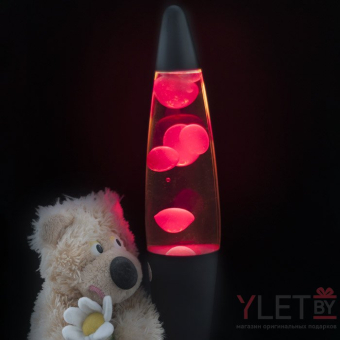 Лава лампа в черном корпусе 42 см Красная