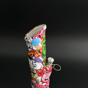 Бонг 30 см Комиксы WP-009, стекло+силикон