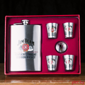 Набор  фляжка со стопками Jim Beam сталь Набор  фляжка со стопками Jim Beam сталь