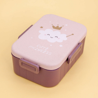 Ланчбокс "Cute princess", square pink (1200 мл)