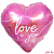 Шар (18''/46)  Сердце, Люблю тебя (парящие сердца), Розовый