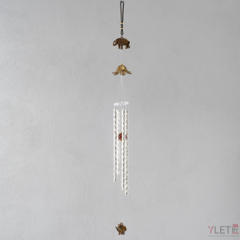 Китайские колокольчики Музыка ветра металл "Слоны" 4 трубки 60 см МИКС, музыкальная подвеска