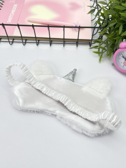 Маска для сна "Unicorn pink bangs", white