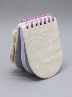 Блокнот плюшевый «Heart Glasses pink», cat (13*10 см)