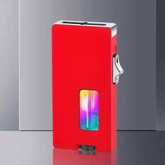 Зажигалка газовая с окном заполнения газа, по взмаху, кнопка сбоку