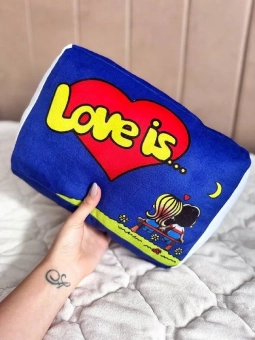 Подушка "Love is" синяя
