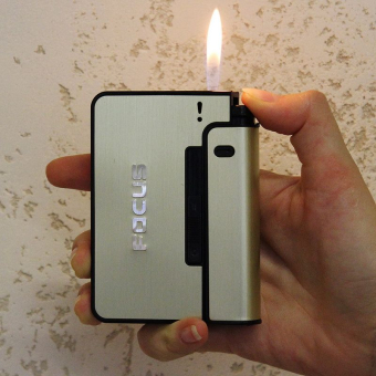 Портсигар + зажигалка Focus (золото)