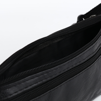 Сумка поясная "Optima" на молнии, 30*1,5*10 см, 2 наружных кармана, черный