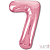 Шар (40''/102 см) Цифра, 7 Slim, Розовый фламинго