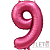 Шар (34''/86 см) Цифра, 9, Бордовый, Сатин
